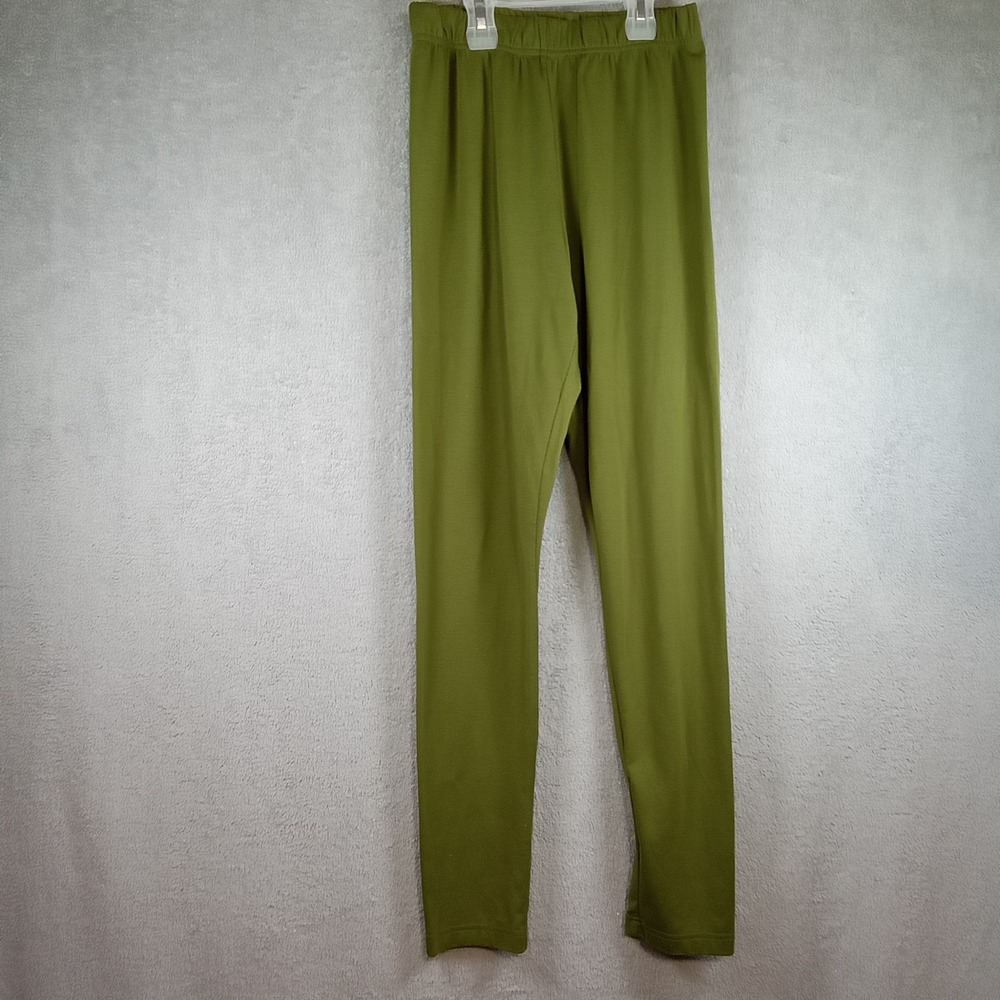 City Hearts Womens Olive Green‎ High Rise Elastic Waist Slim Leggings Size M